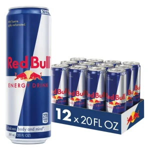 Red Bull Energy Drink, 20 fl oz Can, Pack of 12 Cans